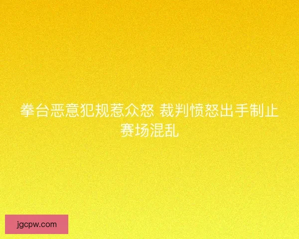 拳台恶意犯规惹众怒 裁判愤怒出手制止赛场混乱 拳台恶意犯规惹众怒 裁判愤怒出手制止赛场混乱
